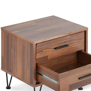 Benzara Contemporary 2 Drawers Wood Nightstand By Deoss, Brown