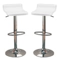 thumbnail image 1 of Benzara Contemporary Backless Seat Bar Stool, White ,Set of 2-Color:Chrome & White, 1 of 5