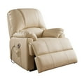 thumbnail image 1 of Contemporary Polyurethane Upholstered Metal Recliner with Power Lift, Beige, 1 of 1