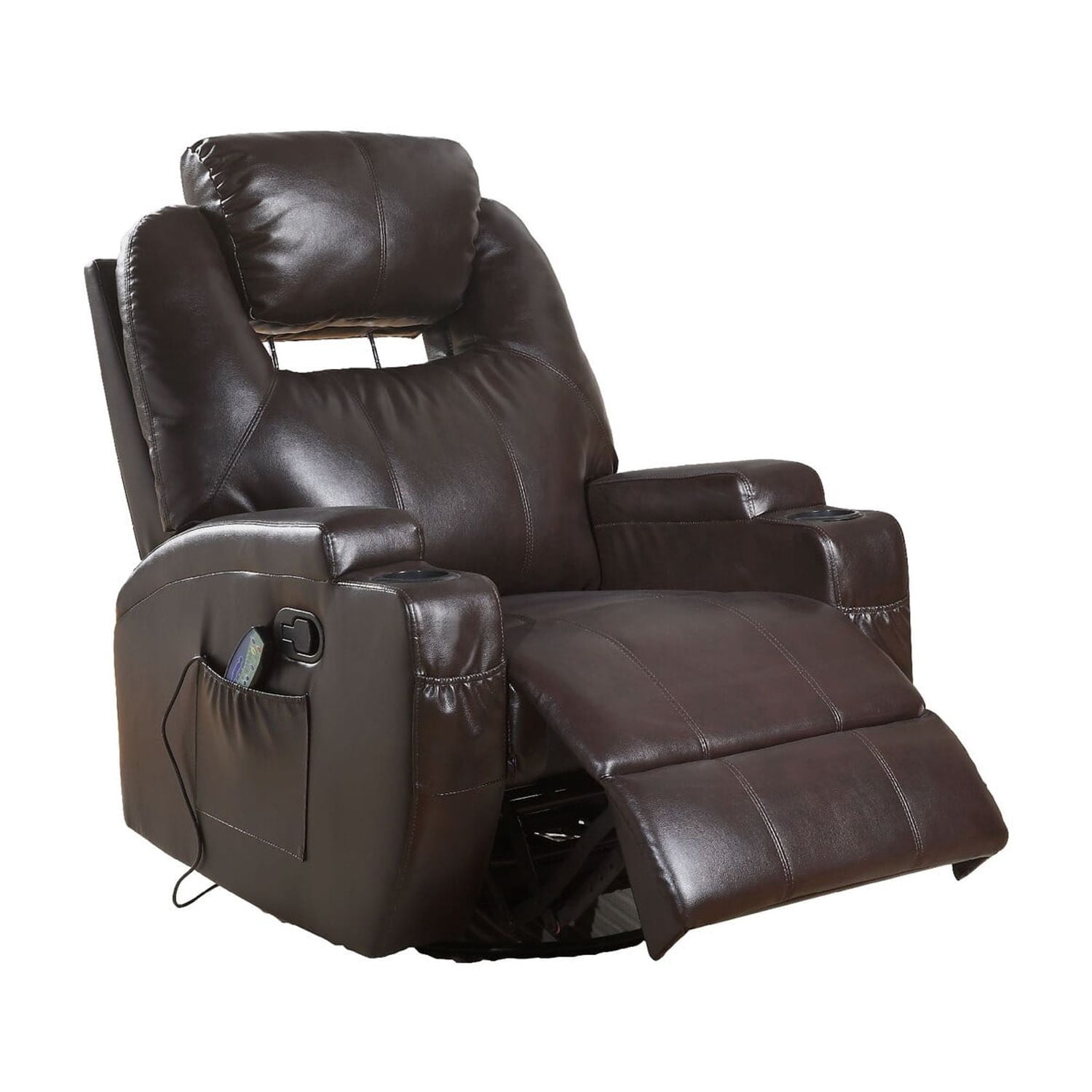 Benzara Contemporary Polyurethane Upholstered Metal Rocker Recliner ...