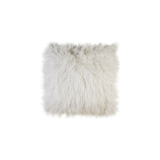 Benzara Contemporary Style Shaggy Set of 2 Throw Pillows, Blush Pink-Color:White
