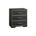 thumbnail image 1 of Contemporary Style Three Drawers Wooden Nightstand with Bar Handles, Dark Gray, 1 of 2