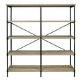 thumbnail image 1 of The Urban Port Olga 63 Inch Industrial 4 Tier Bookshelf, Particleboard, Metal Frame, Gray, Black, 1 of 2