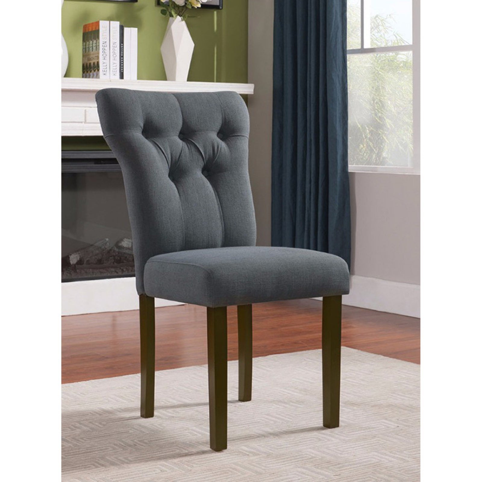 Benzara BM151984 Side Chair, Brown Set of