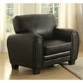 thumbnail image 1 of Benzara Cushioned Accent Chair Upholstered In Black Bonded Leather- Saltoro Sherpi, 1 of 5