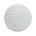 thumbnail image 1 of Benzara Decorative Ceramic Orb with Rope Textured Surface, Small, White, 1 of 1