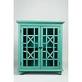 thumbnail image 1 of Benzara Double Door Wooden Accent Chest with Intricated Front Panels-Color:Turquoise Green, 1 of 3