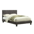 thumbnail image 1 of Benjara Fabric Upholstered California King Bed with Button Tufted Headboard, Gray, 1 of 5