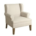 thumbnail image 1 of Benzara Fabric Upholstered Wooden Accent Chair with Wing-Back, Cream and Brown-Color:Cream and Brown, 1 of 2