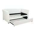 thumbnail image 1 of Benzara BM167264 39 x 89 x 44 in. Faux Leather Day Bed with Trundle - White, 1 of 3