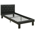 thumbnail image 1 of Benzara Faux Leather Upholstered Twin size Bed with tufted Headboard, Black, 1 of 5