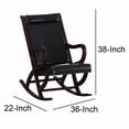 thumbnail image 1 of Benzara BM193886 Faux Leather Upholstered Wooden Rocking Chair with Looped Arms - Brown - 36 x 22 x 38 in., 1 of 3