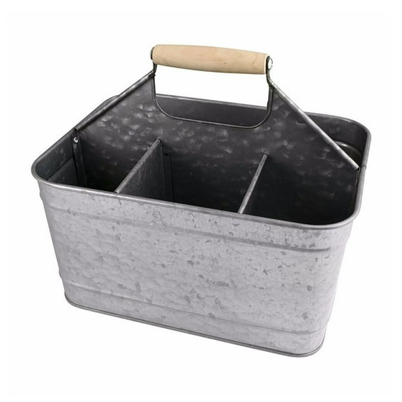 Galvanized Metal Sturdy Carry All Serveware, Gray