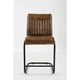 thumbnail image 1 of Benzara Genuine Leather Upholstered Stool with Metal Cantilever Base, 1 of 2