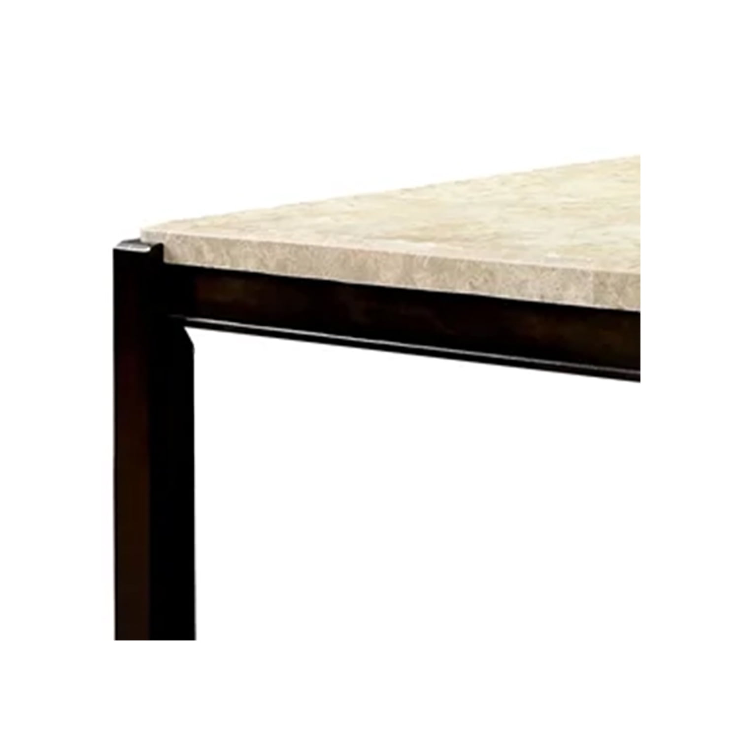 Contemporary Dark Walnut Dining Table with Marble Top