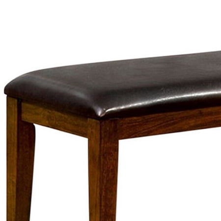 Benzara Hillsview I Transitional Style Bench , Brown Cherry-Color:Brown Cherry