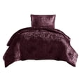 thumbnail image 1 of Benzara Jay 2 Piece Twin Comforter Set, Purple Polyester Velvet Deluxe Texture, 1 of 5