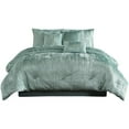 thumbnail image 1 of 7 Piece Queen Comforter Set Green Polyester Velvet Deluxe Texture Polyurethane, 1 of 5