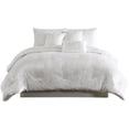 thumbnail image 1 of Jay 7 Piece Queen Comforter Set, White Polyester Velvet Deluxe Texture- Saltoro Sherpi, 1 of 5