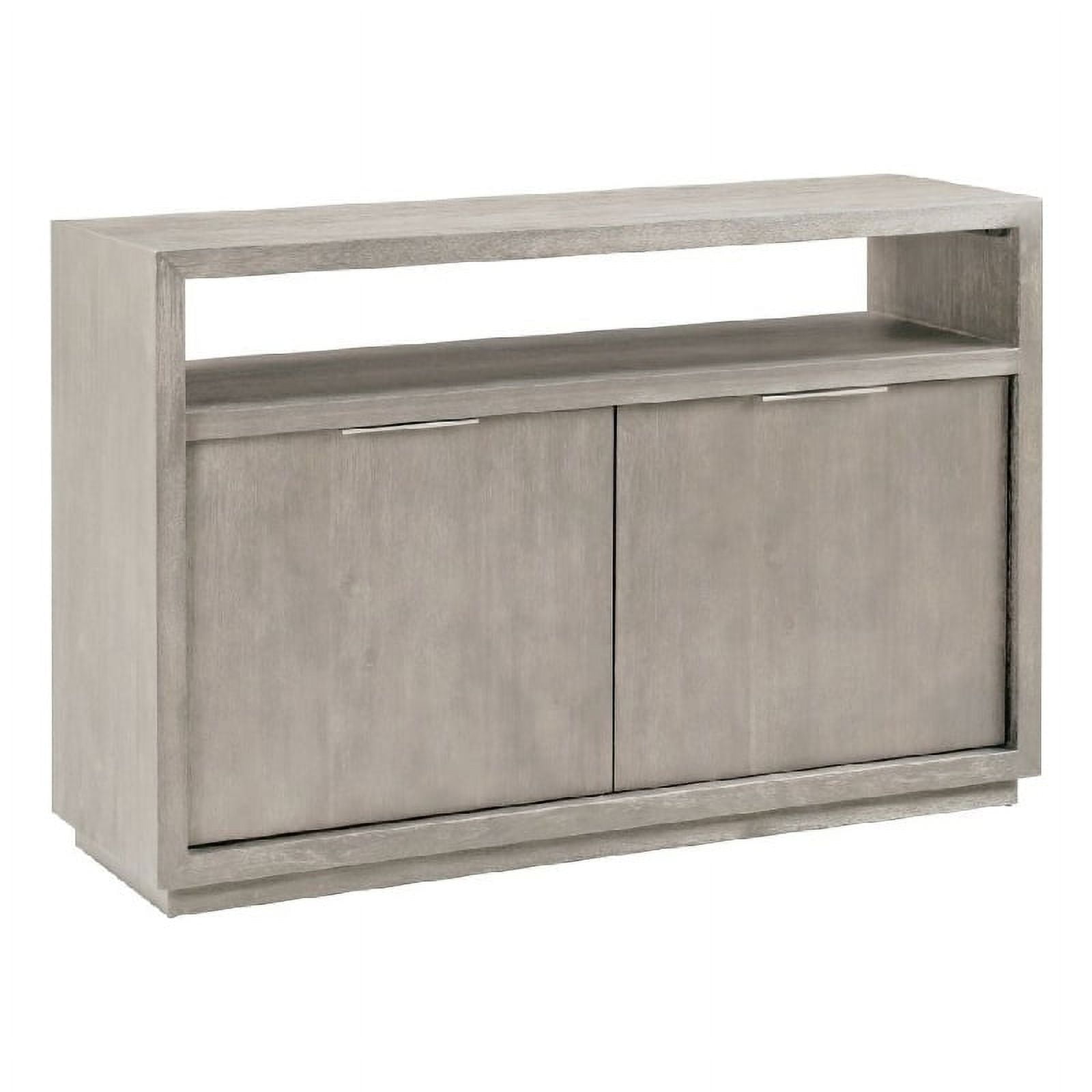 Benzara Jose 54" Acacia Wood TV Entertainment Center Console in Light