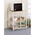 thumbnail image 1 of Kitchen Cart with 3 Shelves & 2 Storage Compartments, Brown And White, 1 of 5