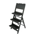 thumbnail image 1 of Benzara Ladder Style Wooden Portable Display Shelf with 3 Storage Levels,Black, 1 of 3