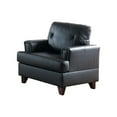 thumbnail image 1 of Benzara Leather & Pine Wood Arm Chair, Brown-Color:Black, 1 of 2