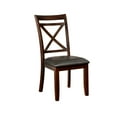 thumbnail image 1 of Benzara Leatherette Upholstered Solid Wood Side Chair, Pack of Two, Dark Cherry Brown and Black, 1 of 2