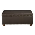 thumbnail image 1 of Benjara 40" Contemporary Leatherette Upholstered Wood Storage Bench in Brown, 1 of 1