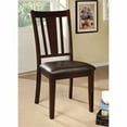 thumbnail image 1 of Benjara Leatherette and Wood Side Chair with Slatted Back in Brown (Set of 2), 1 of 2