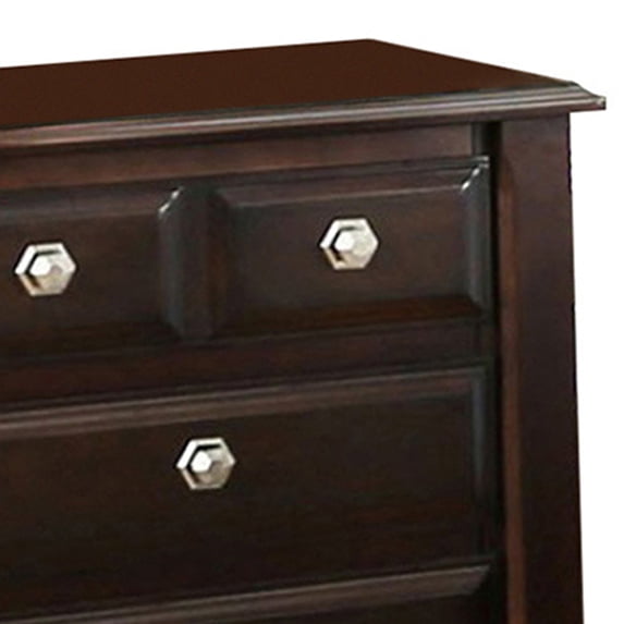 Benzara Litchville Contemporary Night Stand In Brown Cherry Finish