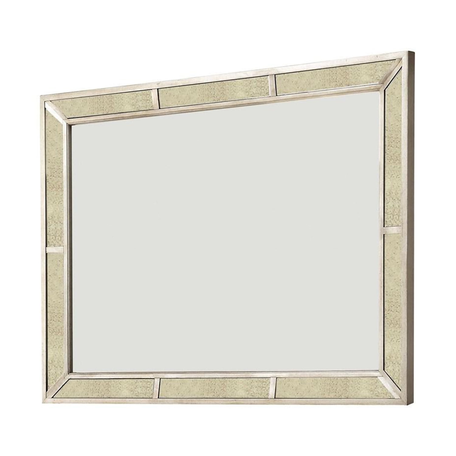 Modern Victorian Style Mirror , Silver