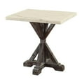 thumbnail image 1 of Benzara Marble Top End Table With Wooden Tri Pod Base, White And Espresso Brown, 1 of 2