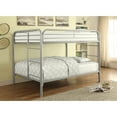 thumbnail image 1 of Benzara Metal Full over Full Bunk Bed With Straight Rounded Legs, White-Color:Silver, 1 of 2