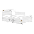 thumbnail image 1 of Benzara Metal Twin Size Daybed and Trundle with Recessed Panels in White, 1 of 5