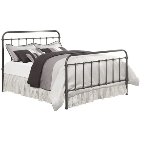 Metallic California King Size Bed, Dark Bronze