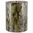 thumbnail image 1 of Benzara Modern Glass Hurricane with Mosaic Newspaper Graffiti, Multicolor, 1 of 3