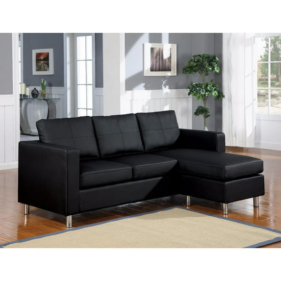 Benzara Modern Style Sectional Sofa, Black