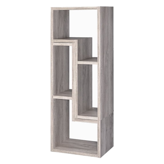 Benjara Modern Style Wooden Bookcase, Gray