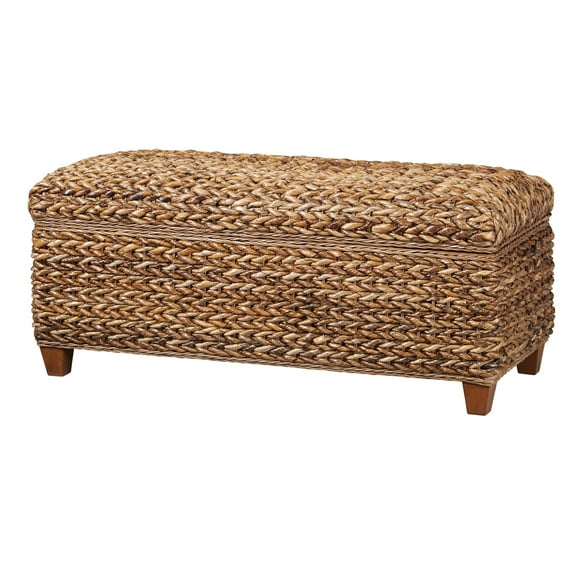 Modern Wood & Woven Abaca Trunk Rustic Brown