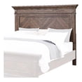 thumbnail image 1 of Benzara Molded Eastern King Headboard with Herringbone Pattern, Dark Brown, 1 of 7