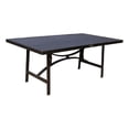 thumbnail image 1 of Benzara Noe Cast Aluminium Metal Dining Table with Grooved Top in Dark Bronze, 1 of 5