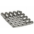 thumbnail image 1 of Benzara Perforated Circle Patterned Square Concave Tray In Ceramic, Chrome Silver, 1 of 2