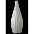 thumbnail image 1 of Benzara Pimpled Pattern Ceramic Vase With Elongated Neck, Matte White, 1 of 1