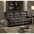 thumbnail image 1 of Benzara Polyester Upholstered Double Recliner Sofa, Chocolate Brown, 1 of 2