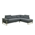 thumbnail image 1 of Benzara Polyfiber 2 Piece Sectional Sofa On Metal Base, Charcoal Gray, 1 of 2