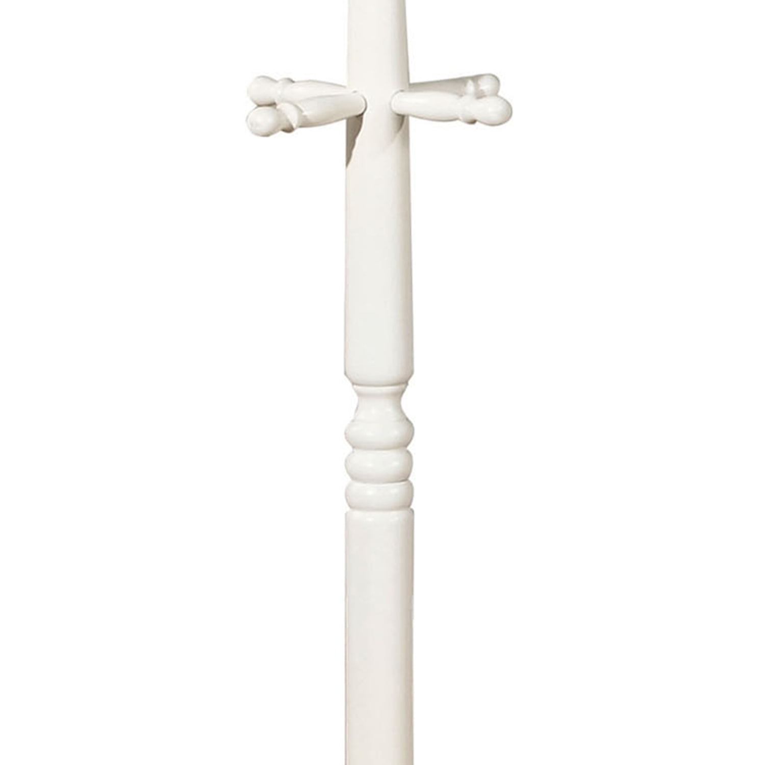 Benjara Prismo 19.25" Transitional Solid Wood Coat Rack in White