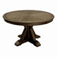 thumbnail image 1 of Benjara Round Solid Wood Dining Table with Pedestal Base- Light Oak Brown, 1 of 10