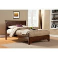 thumbnail image 1 of Benzara Rubberwood Low Footboard Sleigh Bed In Eastern King Size, Brown, 1 of 1
