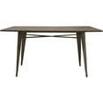 thumbnail image 1 of Benzara Rustic Finish Bamboo Top Rectangular Dining Table with Tapered Metal Base, Brown, 1 of 1